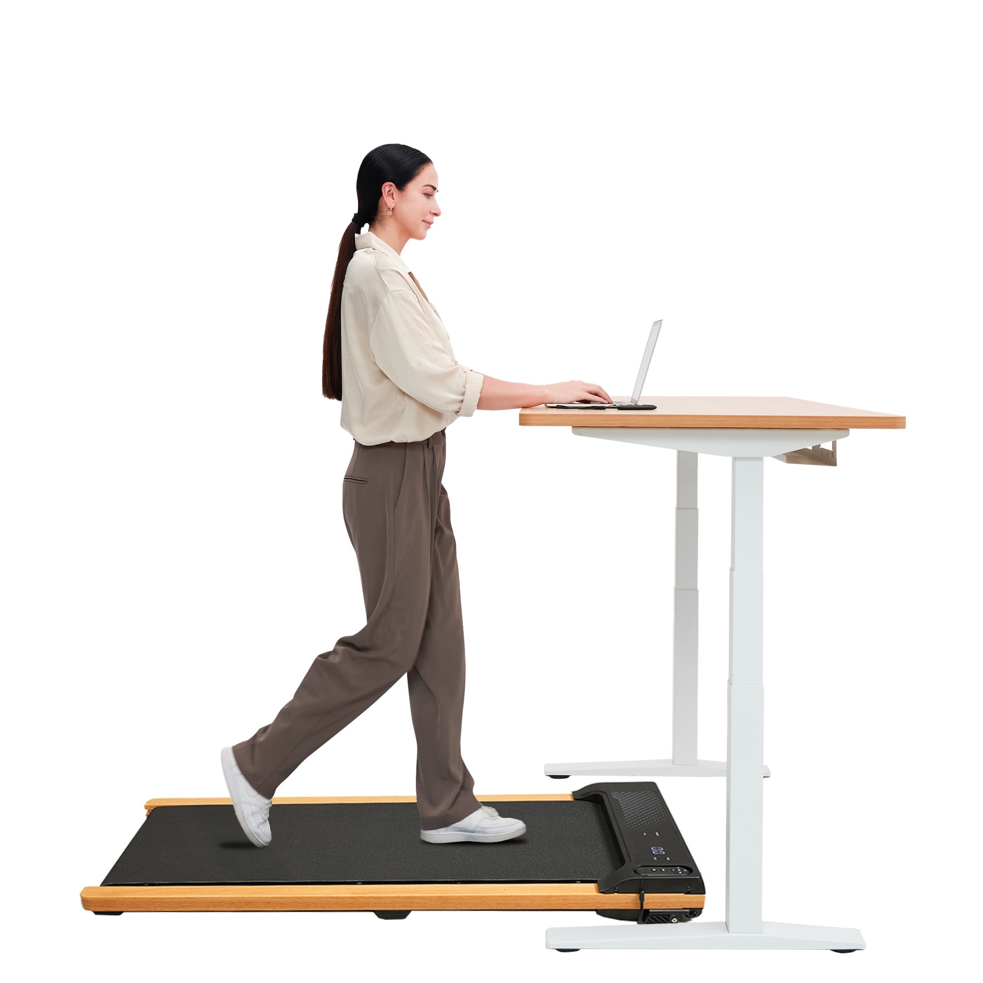 6% Incline Walking Pad Treadmill - Portable Compact Treadmills Under Desk Treadmill, Incline Treadmills For Home Office, Upright Stand, 1HP Portable Treadmill With 220 Lbs Capacity,LED Display_voghion.com